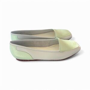 Enzo Angiolini Powder Blue/Light Green Women's Leather Loafers Shoes Size 8